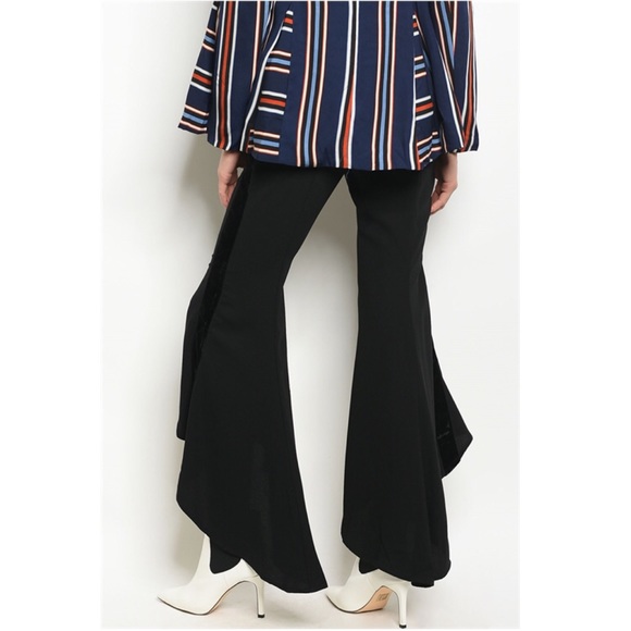 Black Asymmetrical Trouser Pants - Picture 4 of 6